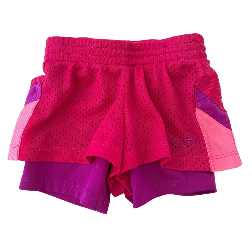 Champion Duo Dry Kids Athletic Shirt & Shorts Set in Purple and Pink | Girls 5T - Picture 5 of 9